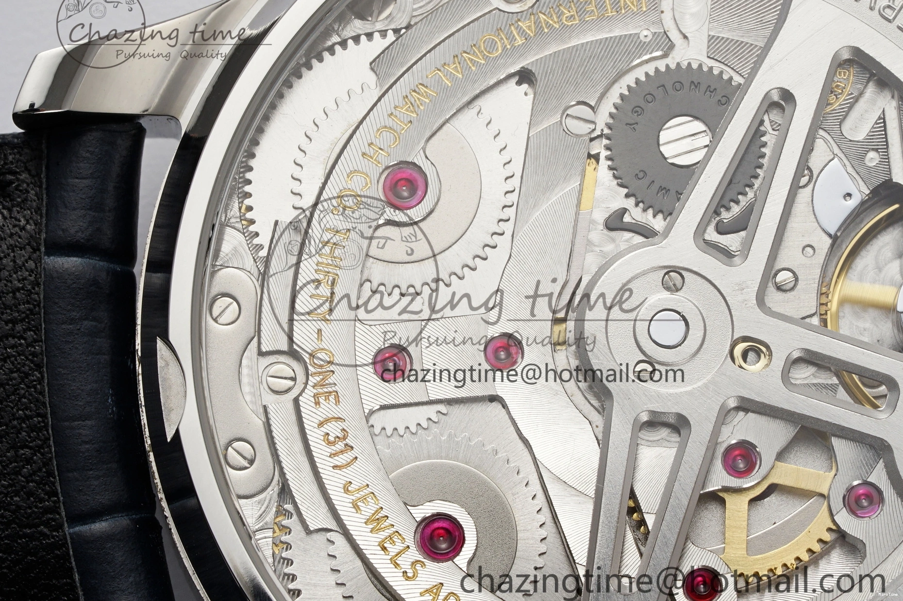 MIROTIME 0413 ZeroBulk Portuguese Real PR IW500715 SS AZF 1:1 Best Edition White Blue Dial on Blue Leather Strap A 7034